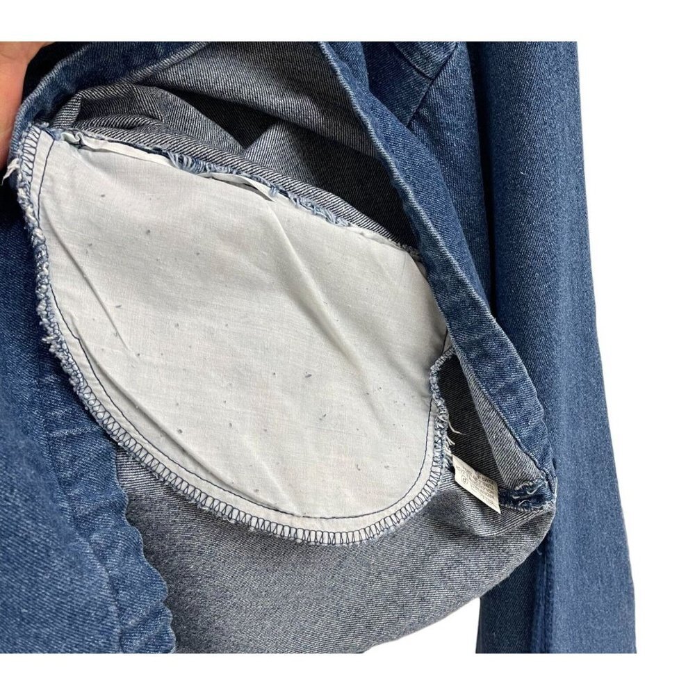 Lee Valley Ireland Men's Blue Denim Pullover Jacket Zipper Pockets Drawstring L - Picture 10 of 13